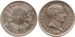 Quart NAPOLEON Ier T�te de n�gre