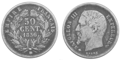50 Centimes NAPOLEON III T�te nue