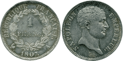 1 Franc NAPOLEON EMPEREUR T�te de n�gre