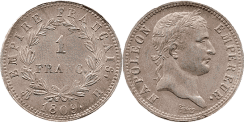1 Franc NAPOLEON EMPEREUR T�te laur�e Empire Fran�ais