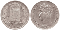 1 Franc CHARLES X Tranche cannelée