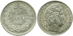 1 Franc LOUIS-PHILIPPE Couronnr de ch�ne