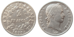 2 Francs NAPOLEON Ier T�te laur�e Empire  Fran�ais
