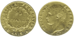 20 Francs NAPOLEON T�te nue Calendrier r�volutionnaire