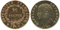 20 Francs NAPOLEON T�te nue Calendrier gr�gorien