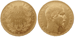20 Francs NAPOLEON III T�te nue