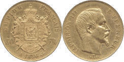 50 Francs NAPOLEON III T�te nue