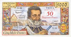 5000 Francs Henri IV Surchargé