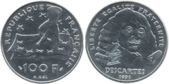 100 Francs rené DESCARTES