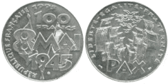 100 Francs 8 MAI 1945