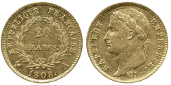 20 Francs NAPOLEON Tête laurée République Française
