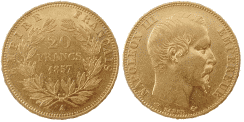 20 Francs NAPOLEON III Tête nue