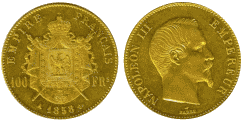 100 Francs NAPOLEON III Tête nue