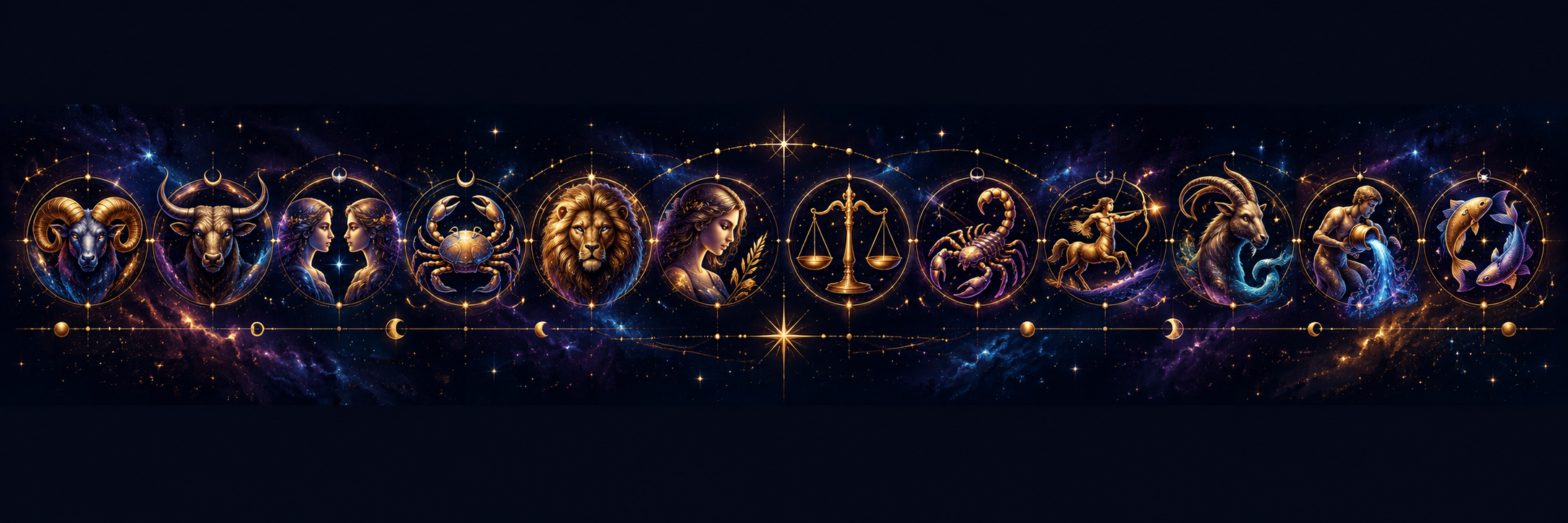 Les douze signes astrologiques illustrés